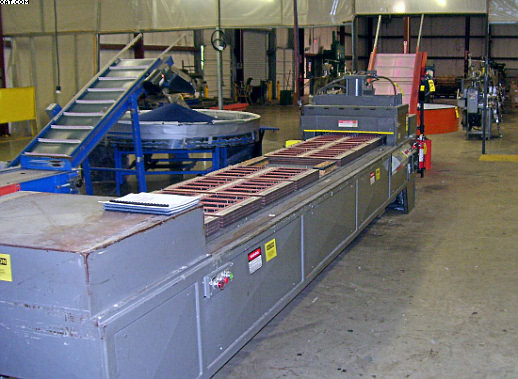 ZED Package Heat Sealer, discharge conveyor, carousel.